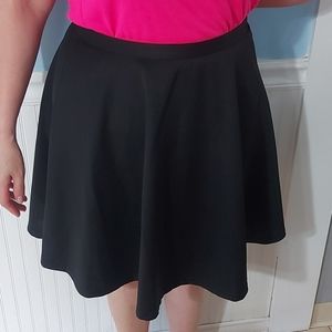 Modcloth Fervour 2X Black Circle Skirt Knee Length